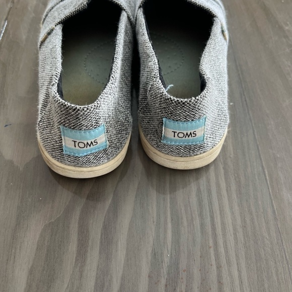 TOMS Youth Alpargata Black Repreve Soft Heathered Knit slip-on shoe size: Y2 - Picture 4 of 11